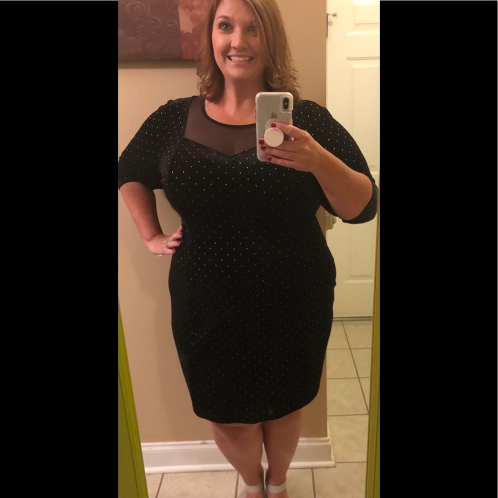 Black cocktail dress with silver studs